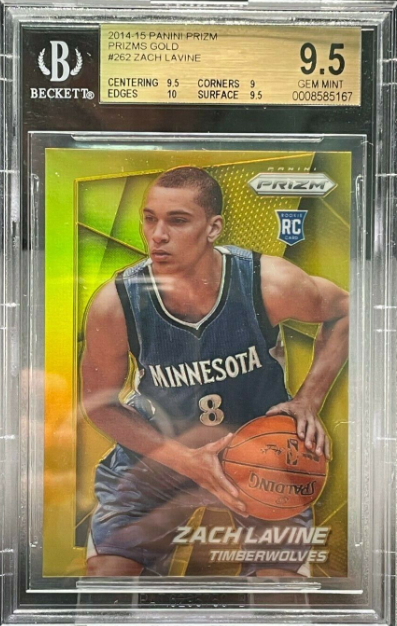 Zach Lavine 2014-15 Panini Prizm Rookie #262 Gold RC Prizms 07/10 BGS 9.5 GEM+