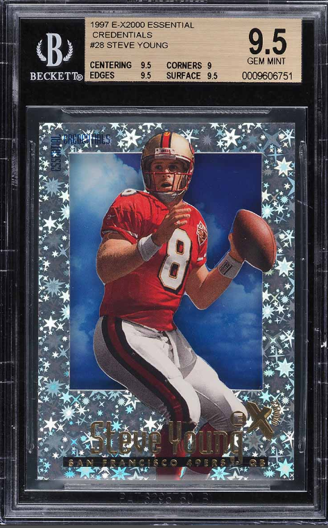 1997 Skybox E-X2000 Essential Credentials Steve Young