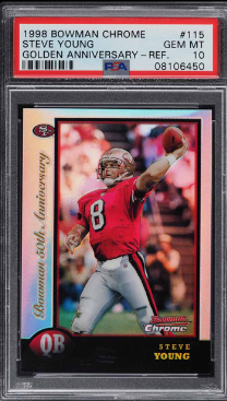 1998 Bowman Chrome Steve Young Golden Anniversary Refractor