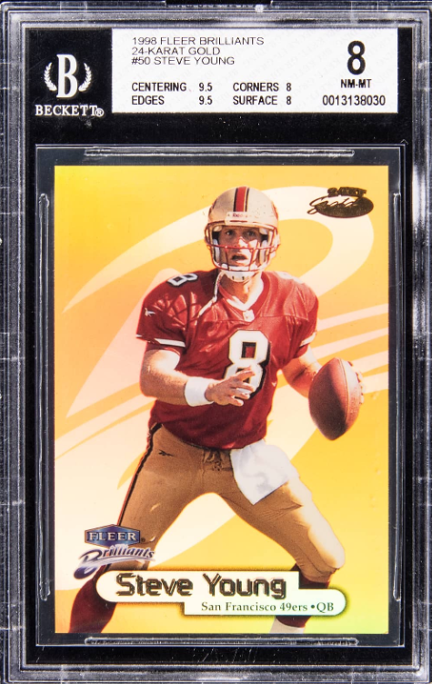 1998 Fleer Brilliants 24-Karat Gold #50TG Steve Young