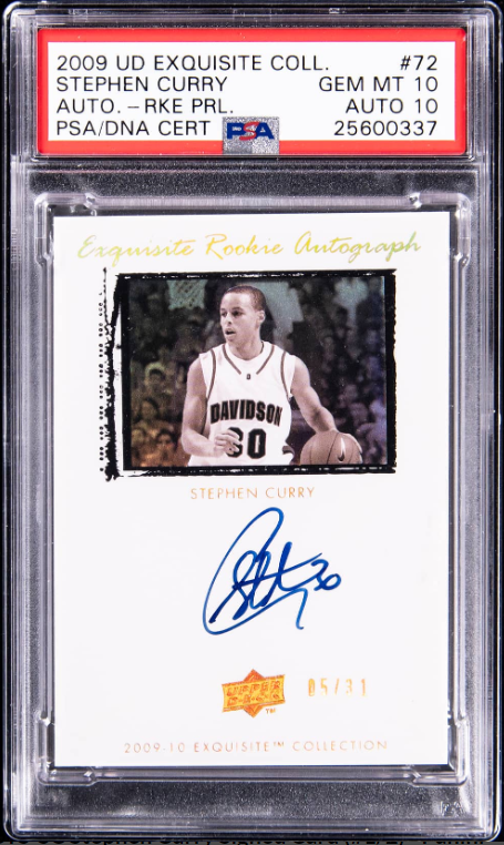 2009-10 Upper Deck Exquisite Collection Rookie Autographs Parallel Stephen Curry Signed Rookie Card