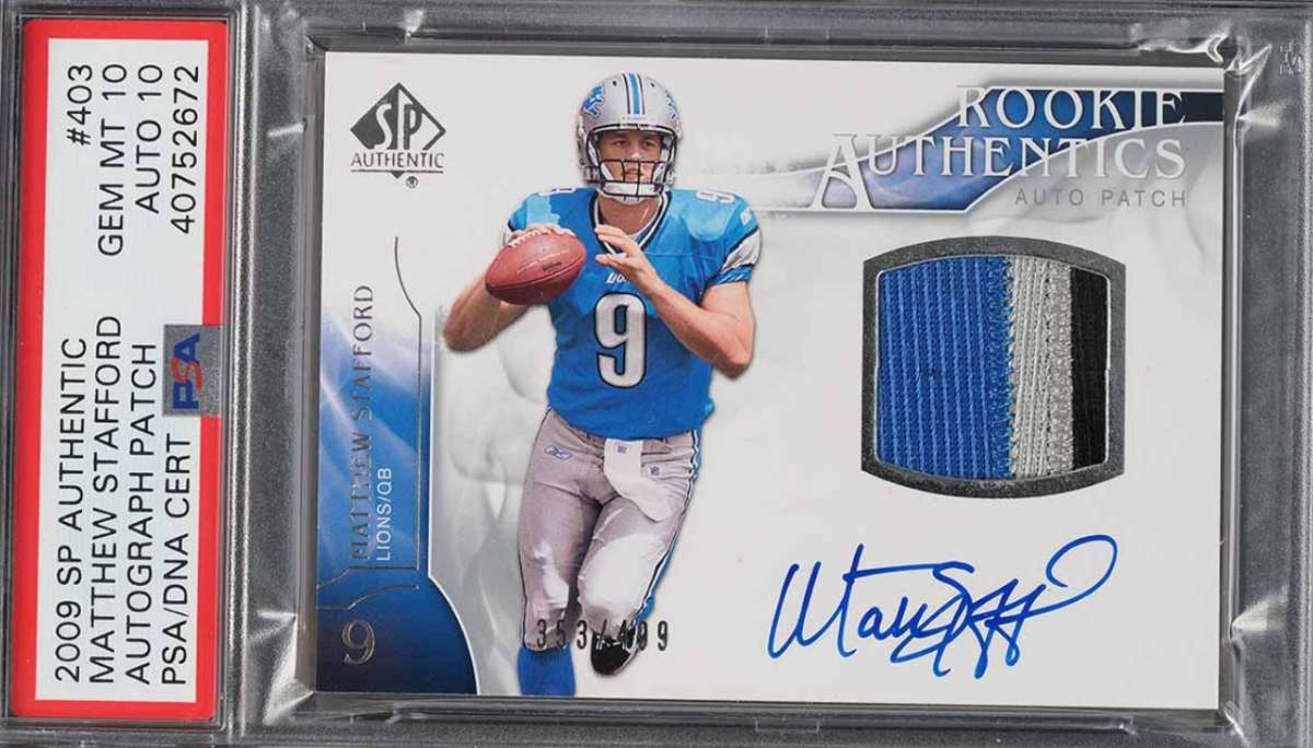 2009 SP Authentic Matthew Stafford ROOKIE RC PATCH AUTO