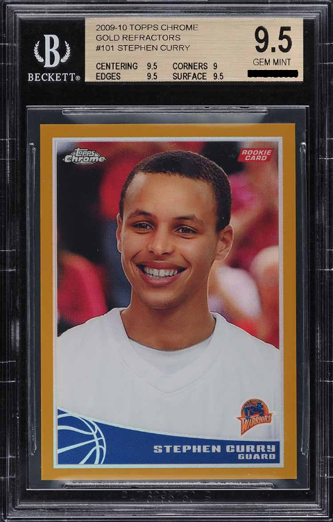 2009 Topps Chrome Stephen Curry Gold Refractor Rookie Auto