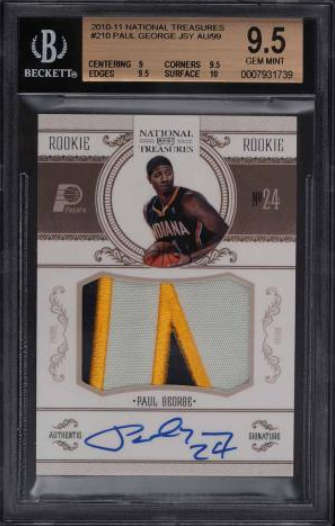 2010 National Treasures Paul George Rookie Rc Patch Auto