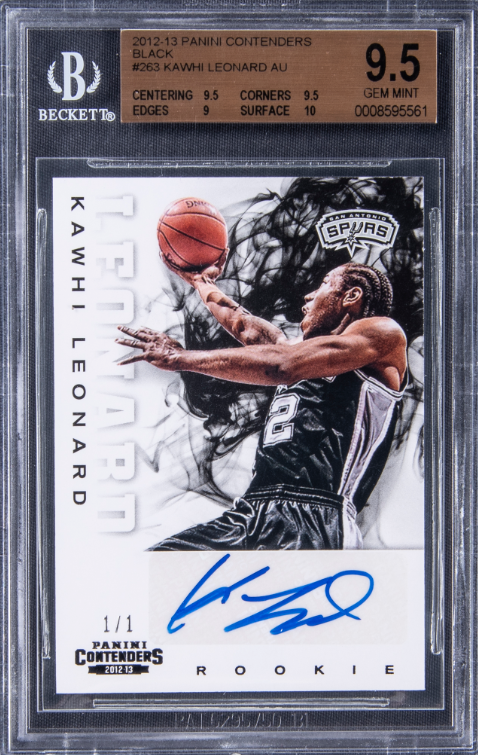 2012-13 Panini Contenders Black Kawhi Leonard Signed Rookie Card