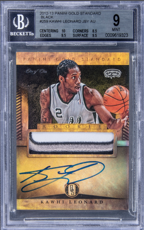 2012-13 Panini Gold Standard Black Kawhi Leonard Signed Jersey Patch Rookie Card