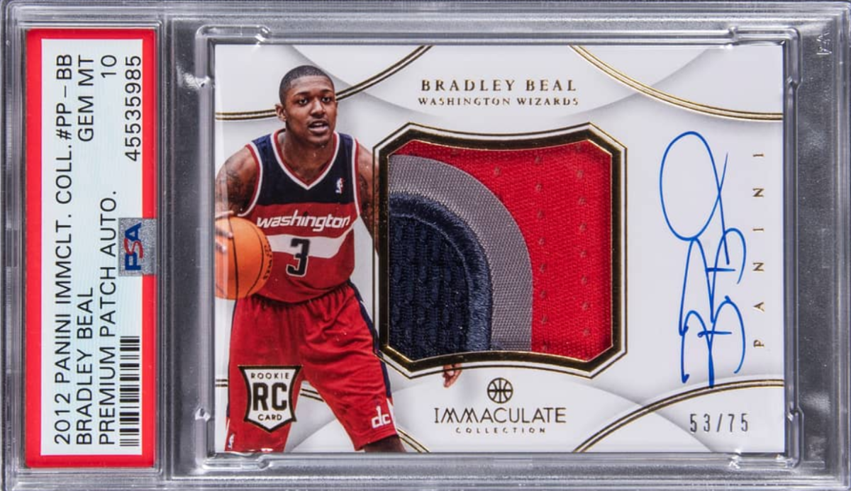 2012-13 Panini Immaculate Collection Premium Patch Autograph Bradley Beal Signed Patch Rookie Card