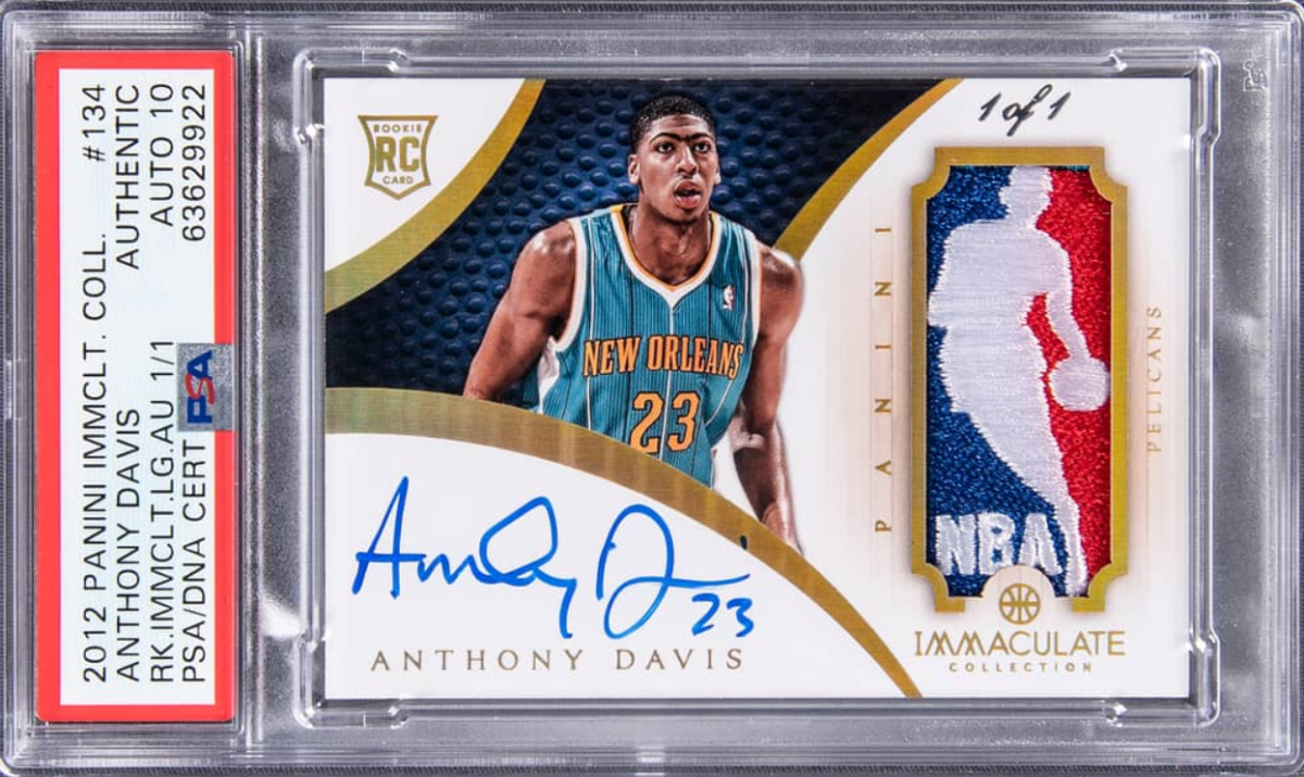 2012-13 Panini Immaculate Collection Rookie Immaculate Logoman Autographs Anthony Davis Signed Patch Rookie Card 