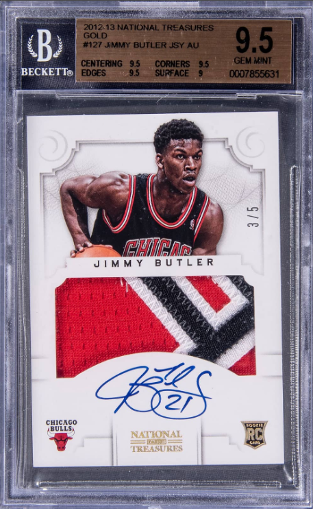 2012-13 Panini National Treasures Gold Jimmy Butler Signed Patch Rookie Card