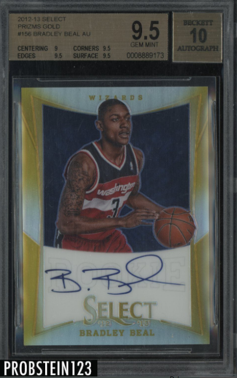 2012-13 Panini Select Gold PRIZMS #156 Bradley Beal RC Rookie Auto