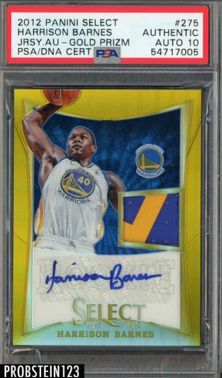 2012-13 Select Gold Prizm Harrison Barnes RC Patch