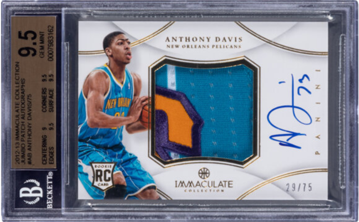 2012 Immaculate Collection Anthony Davis (Jumbo Patch Autographs) Rookie Card