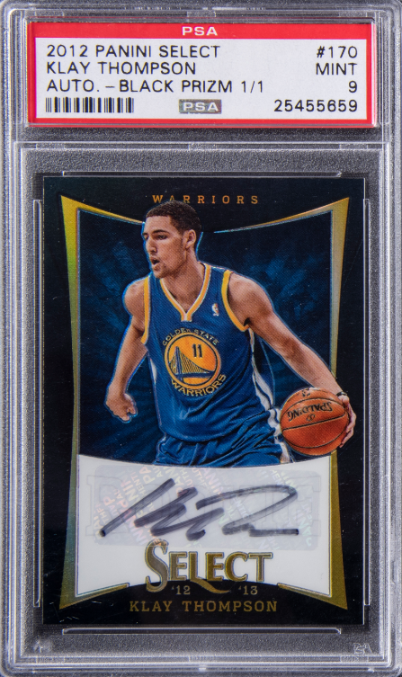 2012 Panini Select Black Prizm Klay Thompson Signed Rookie Card 