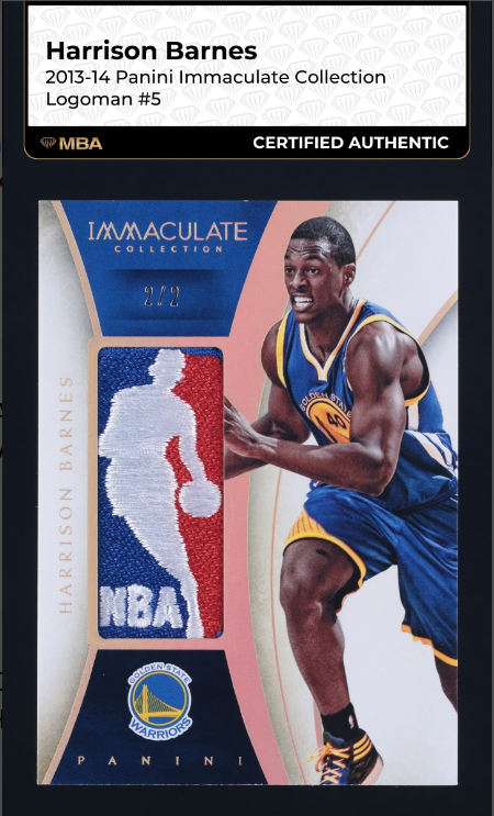 2013 Immaculate Collection Harrison Barnes LOGOMAN PATCH 