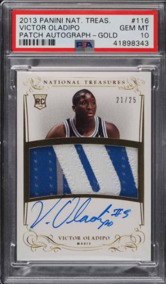 2013 National Treasures Gold Victor Oladipo ROOKIE RC PATCH AUTO