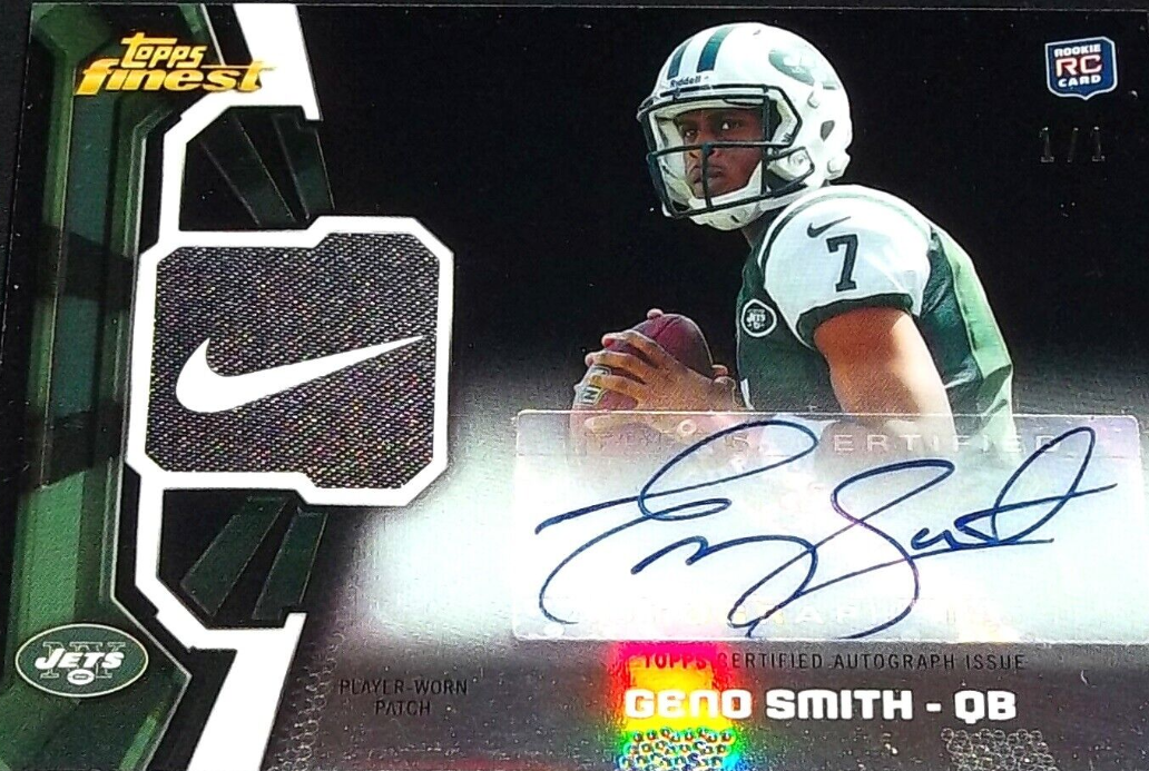 2013 Nike Swoosh Jersey Patch Geno Smith Auto Rookie Signed Autograph