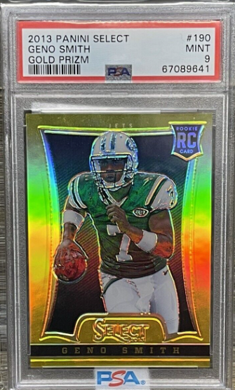 2013 Select Geno Smith RC True Gold /10 Pop 1 PSA 9 Rookie Card #190