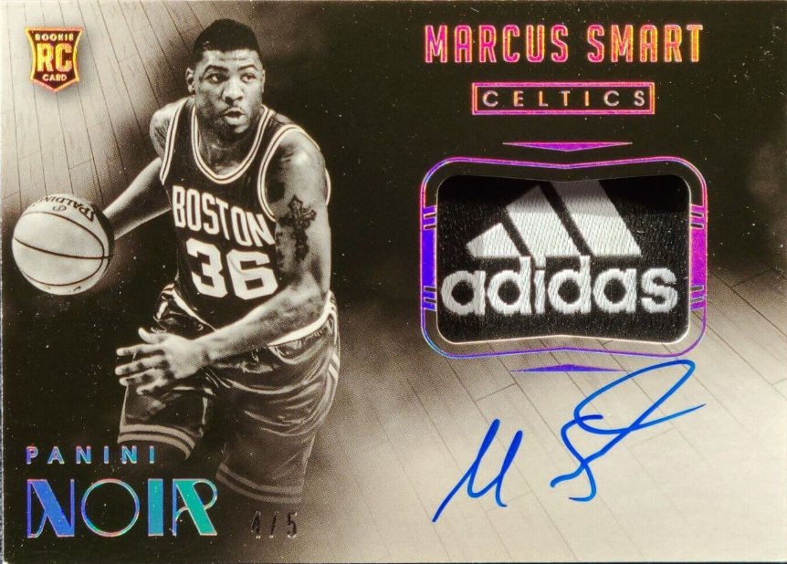 2014-15 Marcus Smart Rookie Rc Panini Noir Adidas Patch-Tag On-Card Auto