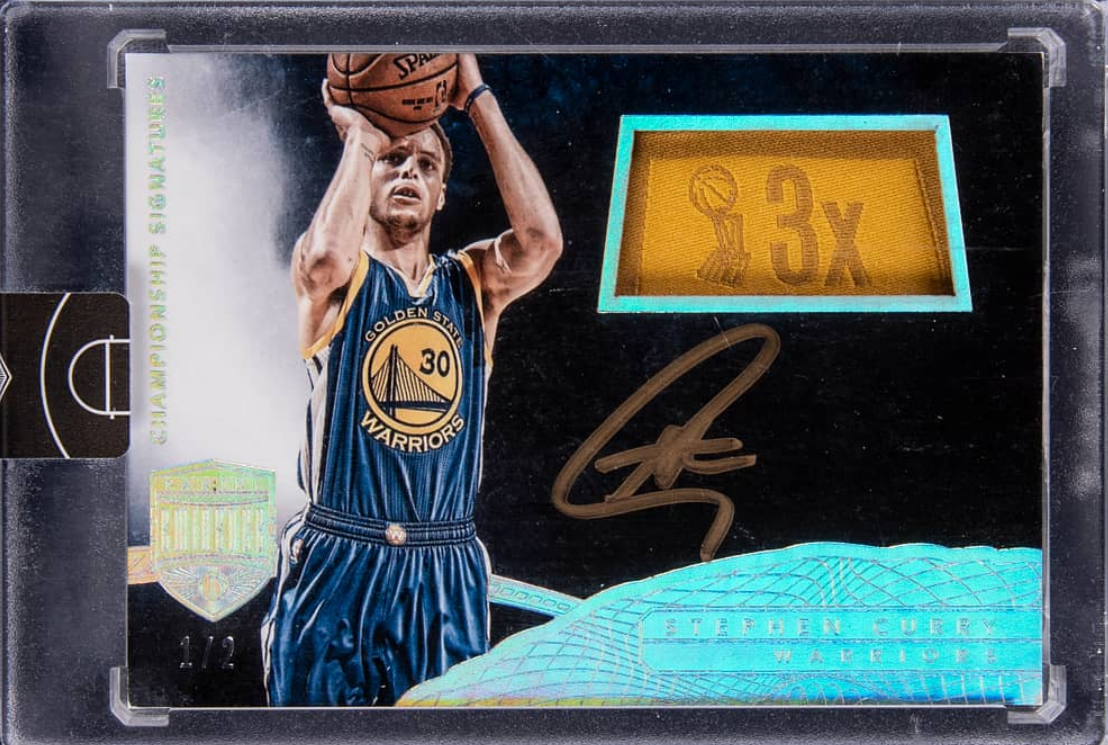 2014-15 Panini Championship Tags Signatures Stephen Curry Signed Card