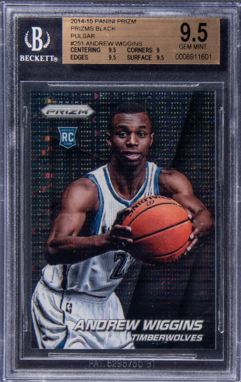 2014-15 Panini Prizm Black Pulsar Prizm Andrew Wiggins Rookie Card 