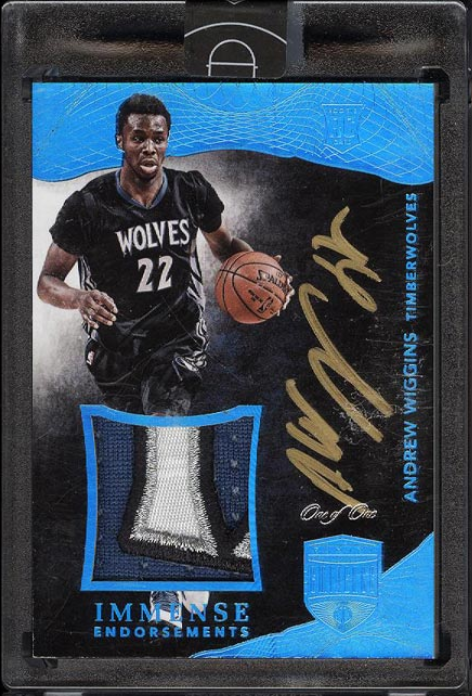 2014 Panini Immense Endorsement Platinum Andrew Wiggins RC AUTO PATCH 1/1