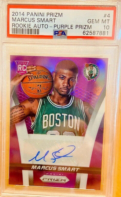 2014 Panini Prizm Marcus Smart Rookie Purple Prizm Auto