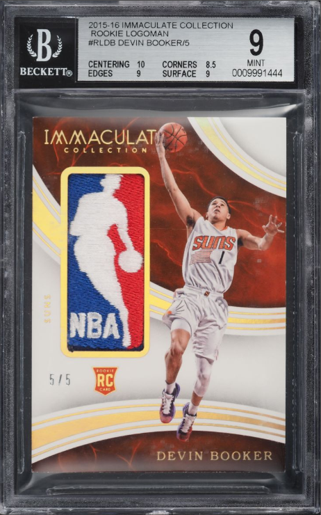 2015 Immaculate Collection Devin Booker ROOKIE NBA LOGOMAN PATCH