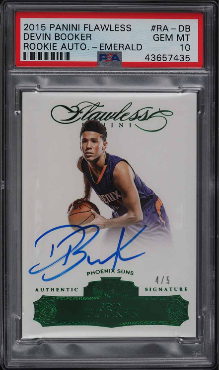 2015 Panini Flawless Emerald Devin Booker ROOKIE RC AUTO