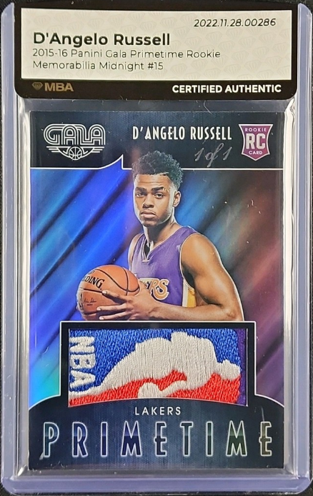 2015 Panini Gala Primetime D’Angelo Russell Rc NBA Logoman Patch 1/1