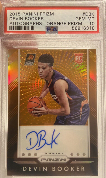 2015 Panini Prizm Devin Booker Autographs Orange Prizm Rookie Card