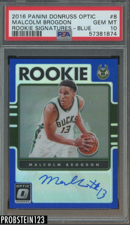 2016-17 Optic Blue Prizm AUTO /25 Rookie RC Malcolm Brogdon