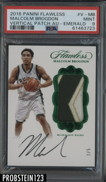 2016-17 Panini Flawless Emerald Malcolm Brogdon RC Patch AUTO 