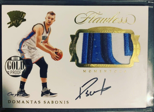 2016-17 Panini Flawless Gold Proof Domantas Sabonis Rookie RPA