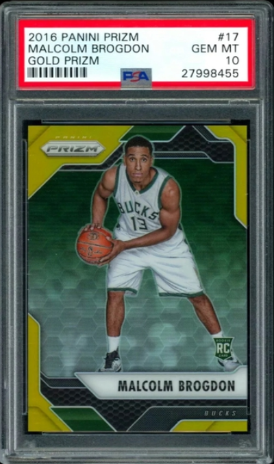 2016-17 Panini Prizm Malcolm Brogdon gold refractor Rookie Auto