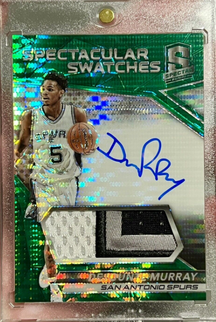 2016-17 Spectra Dejounte Murray Spectacular Swatches RC Jersey Auto