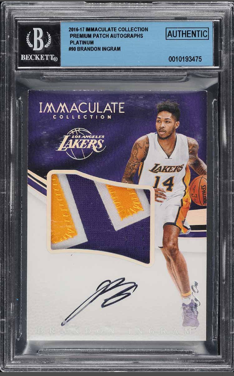 2016 Immaculate Collection Platinum Brandon Ingram Rc Patch Auto