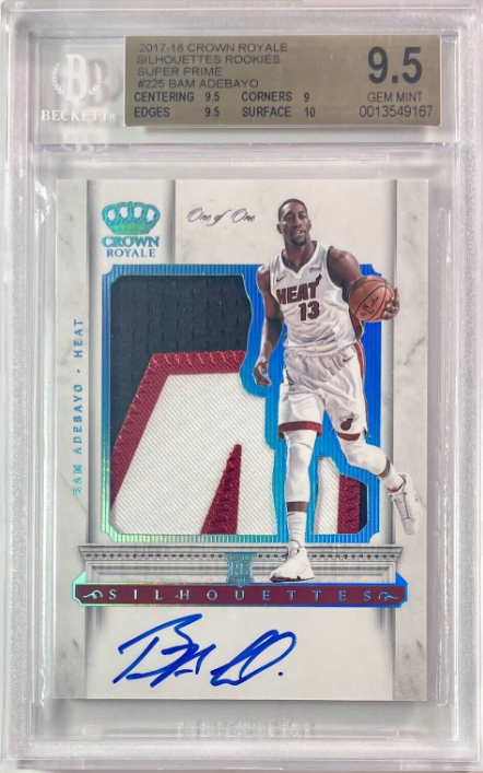 2017-18 Crown Royale Bam Adebayo Rc Patch Auto Silhouettes 1/1 