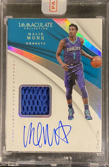 2017-18 Immaculate Malik Monk True 1/1 Sneaker Swatch Signatures RC