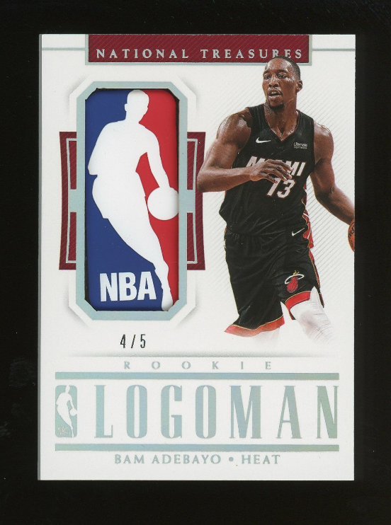 2017-18 National Treasures Bam Adebayo Rc Rookie NBA Logoman Patch