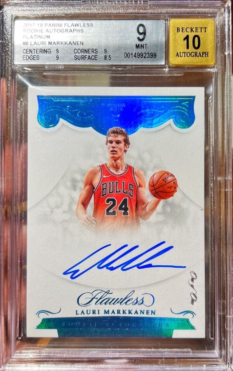 2017-18 Panini Flawless Lauri Markkanen 1/1 Rookie Auto RC 