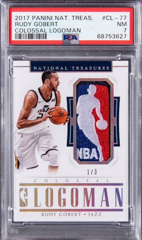 2017-18 Panini National Treasures Colossal Logoman Rudy Gobert Patch Card