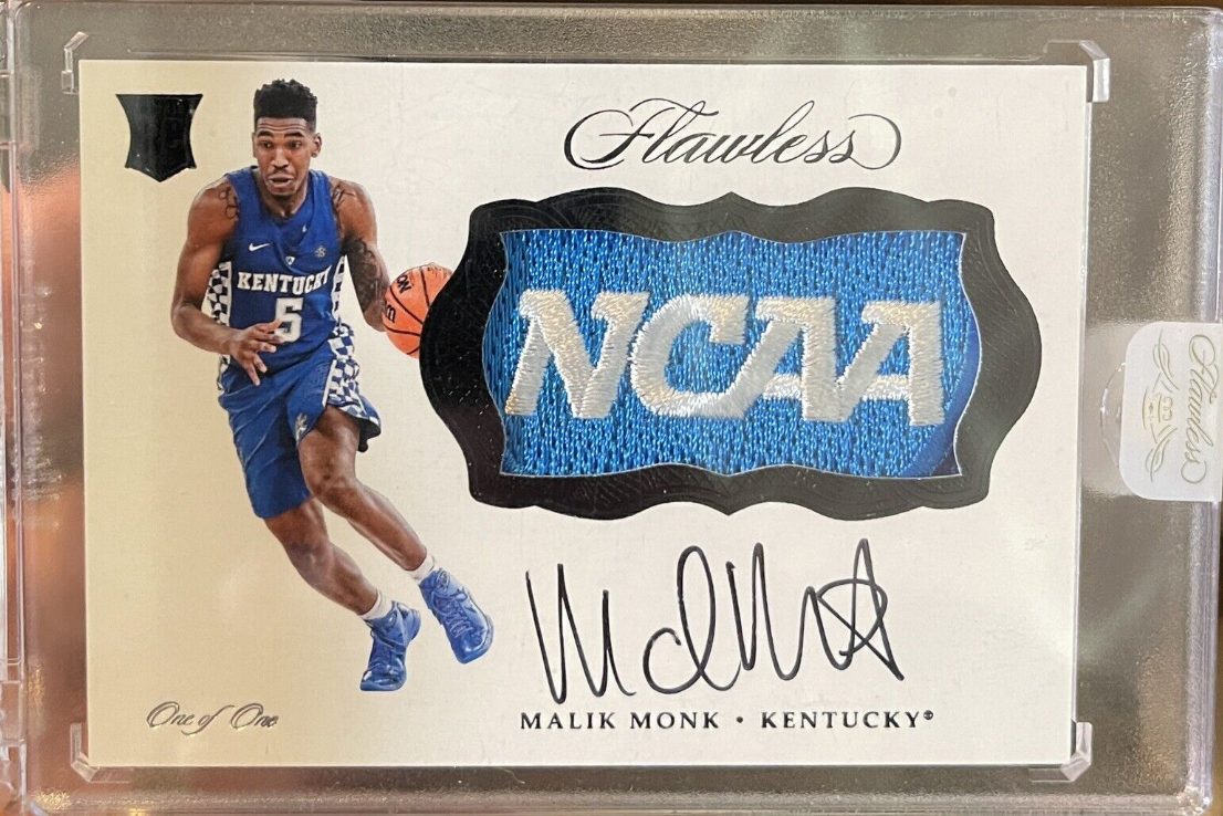 2017 Flawless Malik Monk NCAA logo auto 1/1 Kentucky IG