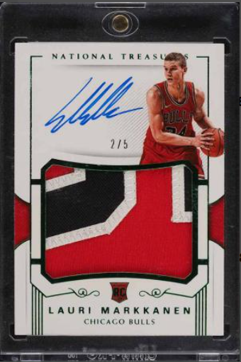 2017 National Treasures Emerald Lauri Markkanen ROOKIE RC AUTO