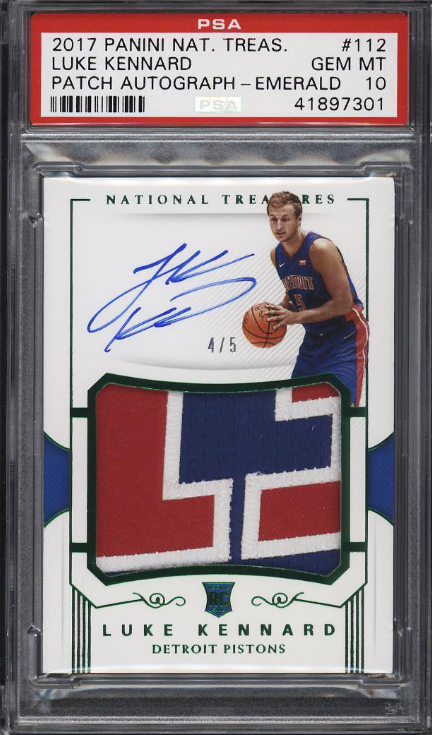 2017 National Treasures Emerald Luke Kennard RC AUTO PATCH 