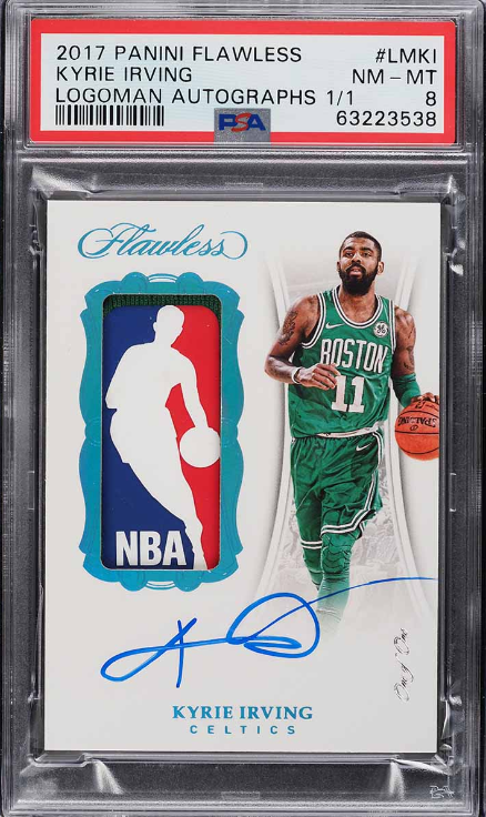 2017 Panini Flawless Kyrie Irving NBA Logoman Patch Auto 1/1