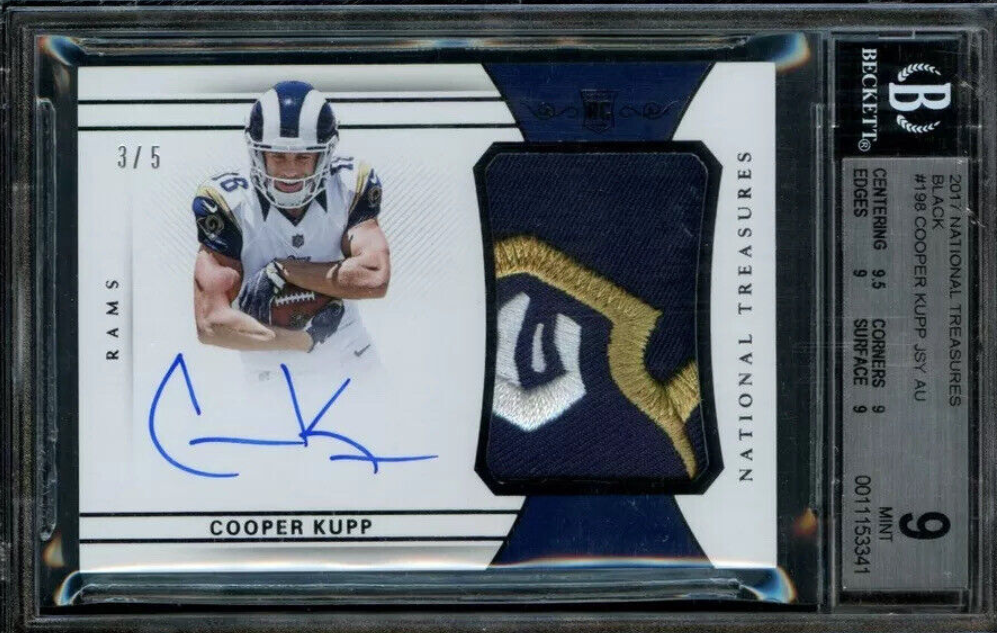 2017 Panini National Treasures Cooper Kupp Black /5 Rookie RPA BGS 9 Auto 10 RC