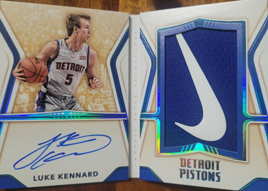 2017 Panini Opulence Booklet Luke Kennard RC Rookie Auto Nike Logo Patch