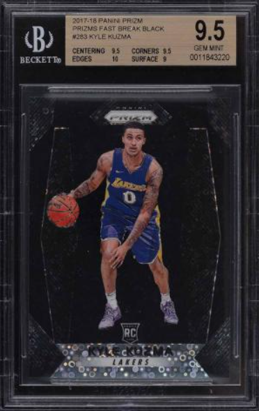 2017 Panini Prizm Prizms Fast Break Black Kyle Kuzma ROOKIE RC