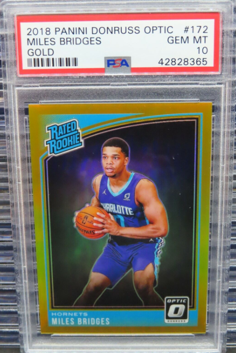 2018-19 Donruss Optic Miles Bridges Gold Prizm Rated Rookie RC