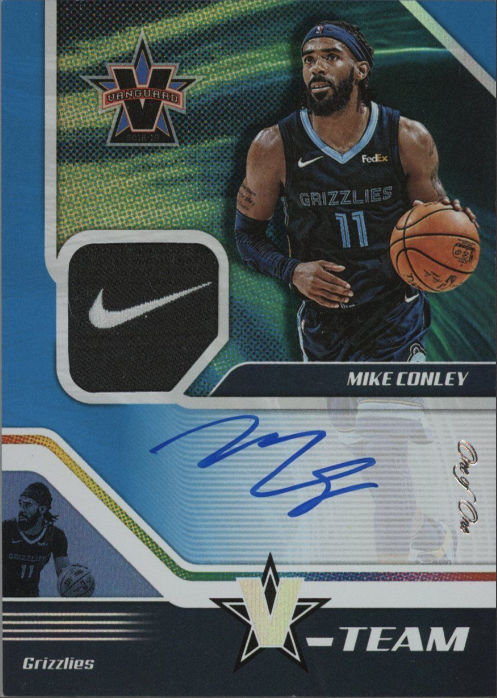 2018-19 Panini Chronicles Vanguard Platinum Mike Conley Nike Logo Patch AUTO 1/1